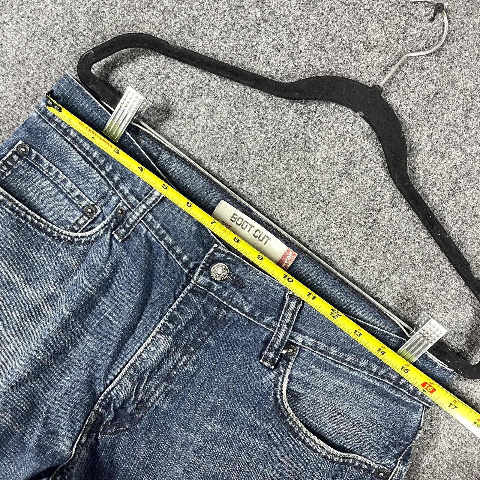 Levis 527 Bootcut Mens 34×34 Blue Jeans Distressed Vintage Y2K Grunge Western