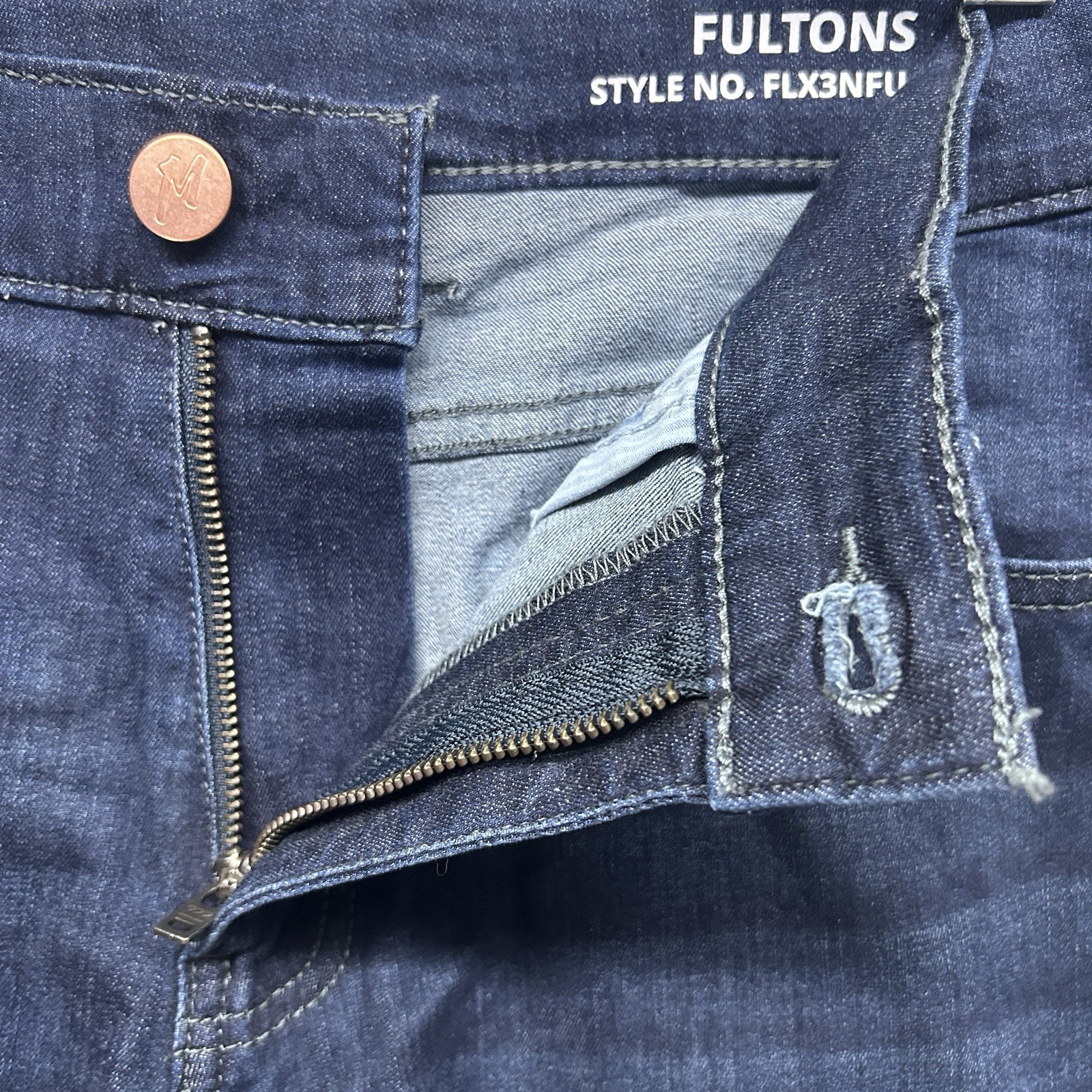 Mugsy Fultons Jeans Men’s 32×34 Blue Denim Stretch 5-Pocket Casual FLX3NFU.