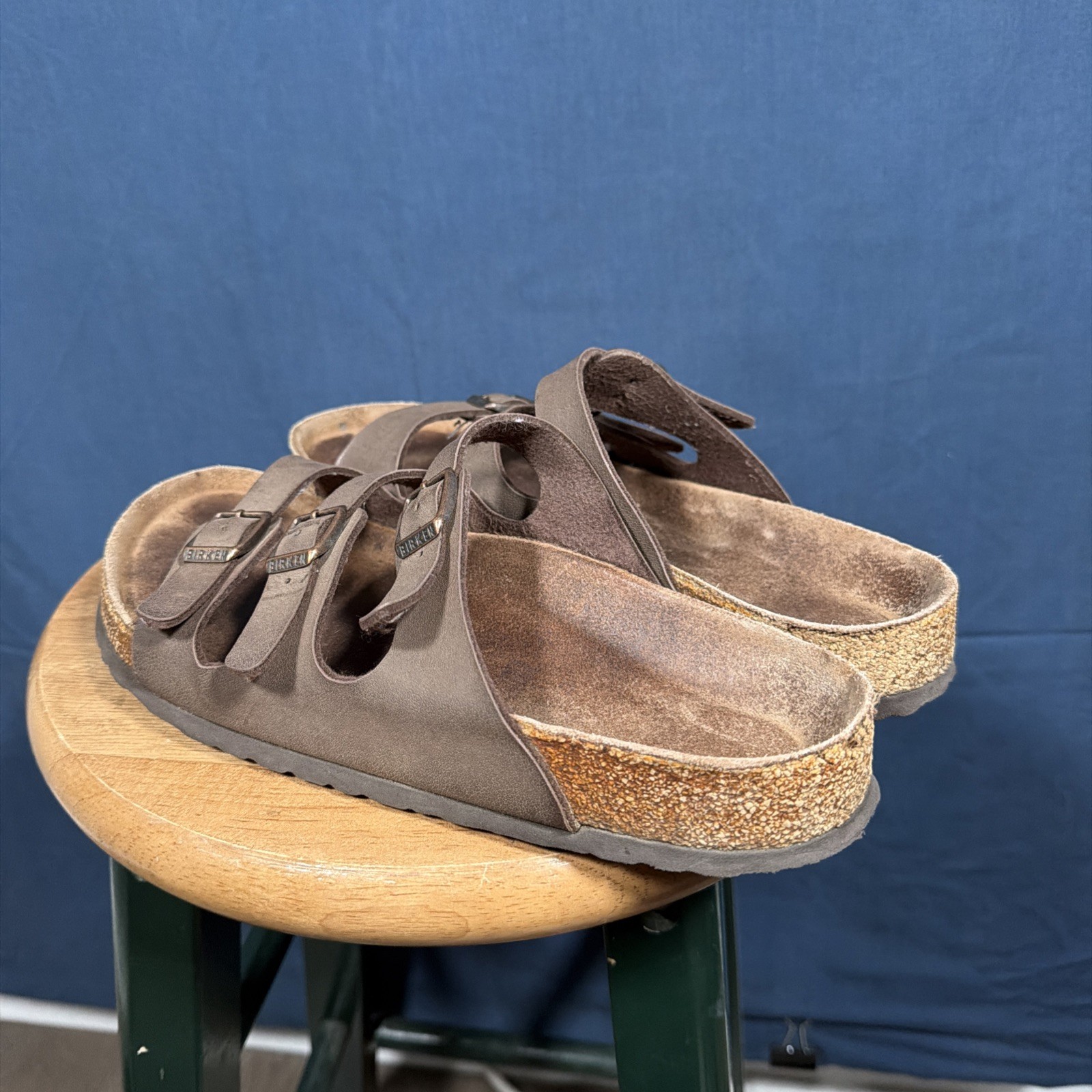 Birkenstock Florida Soft Footbed Brown Sandals 3 Strap Comfort Slides EU 40 US 9