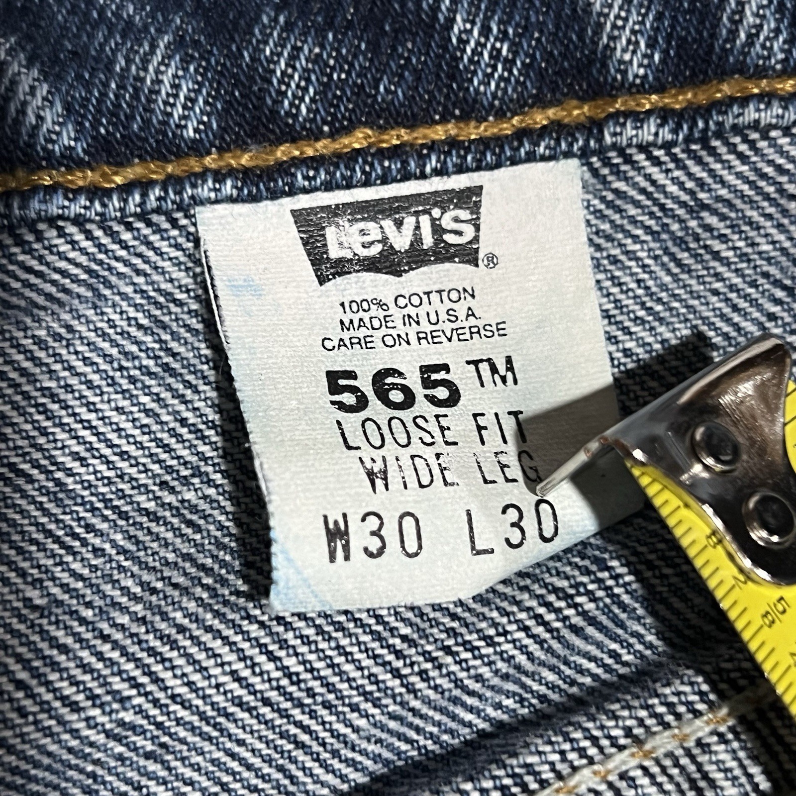 VTG Levi’s 565 Orange Tab Loose Wide Leg (30×30) Made In USA Medium Blue Jeans