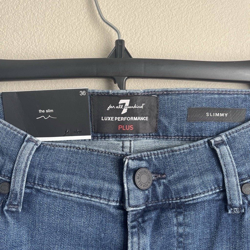 7 For All Mankind Luxe Performance Plus Men’s Slim Straight Blue Jeans