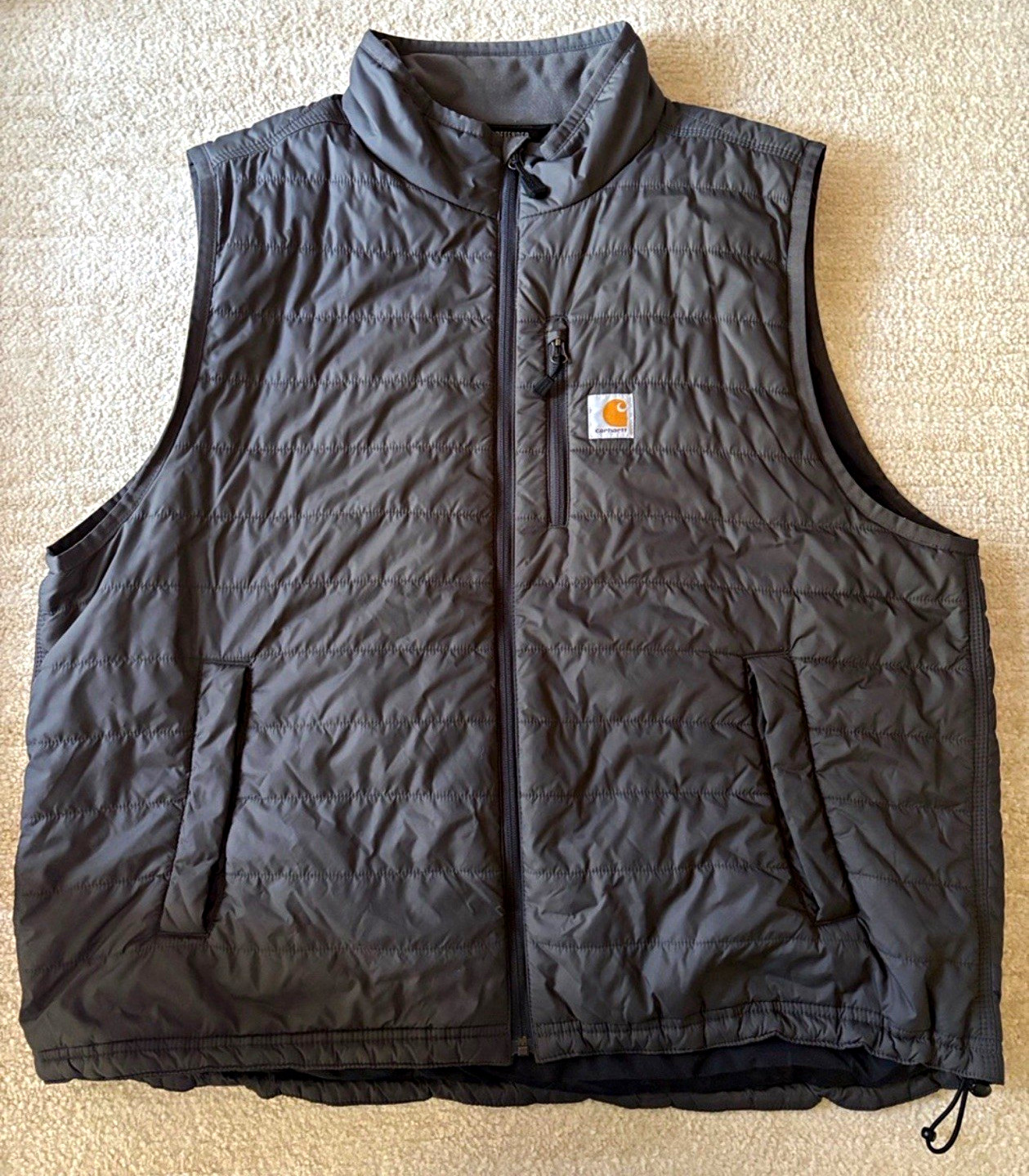 Carhartt Rain Defender Men’s 2XL Gray Full Zip Quilted & Insulated Vest