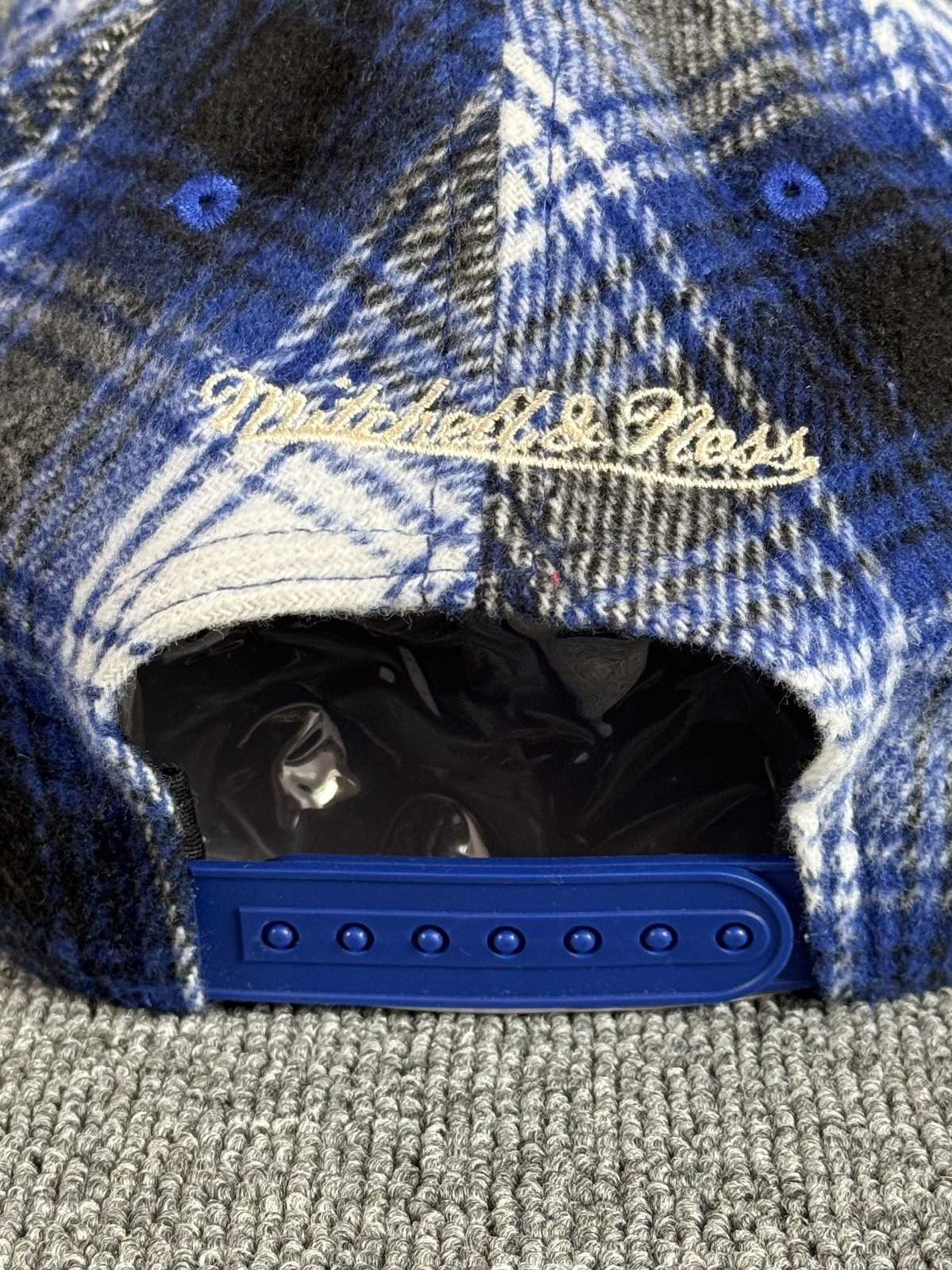 Mitchell & Ness Texas Rangers Plaid Snapback Tan Brim Hat One Size