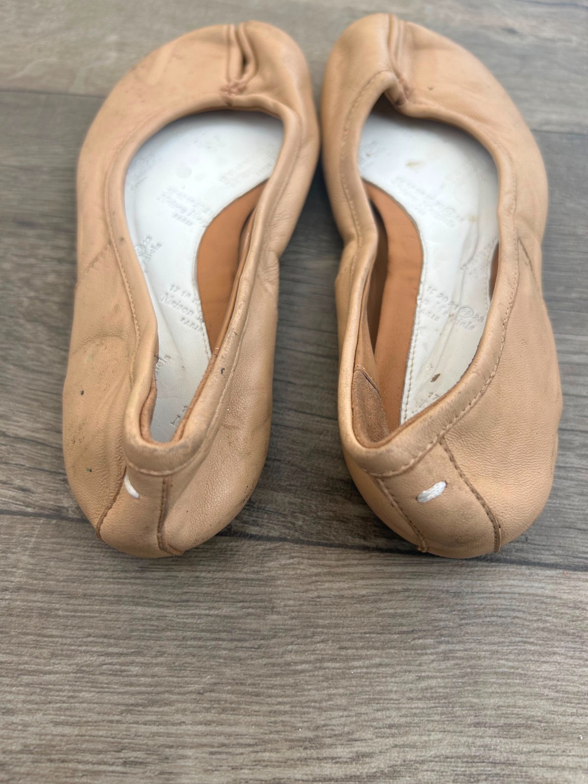 Maison Margiela Tabi Leather Beige Ballerina Flats EU 36 US 6