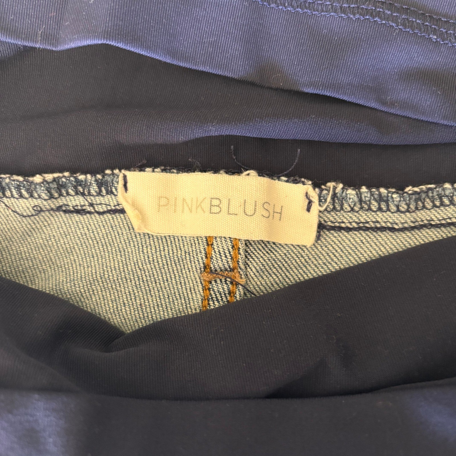 PinkBlush Maternity Distressed Boyfriend Jeans Blue Size 28 Full Belly Band