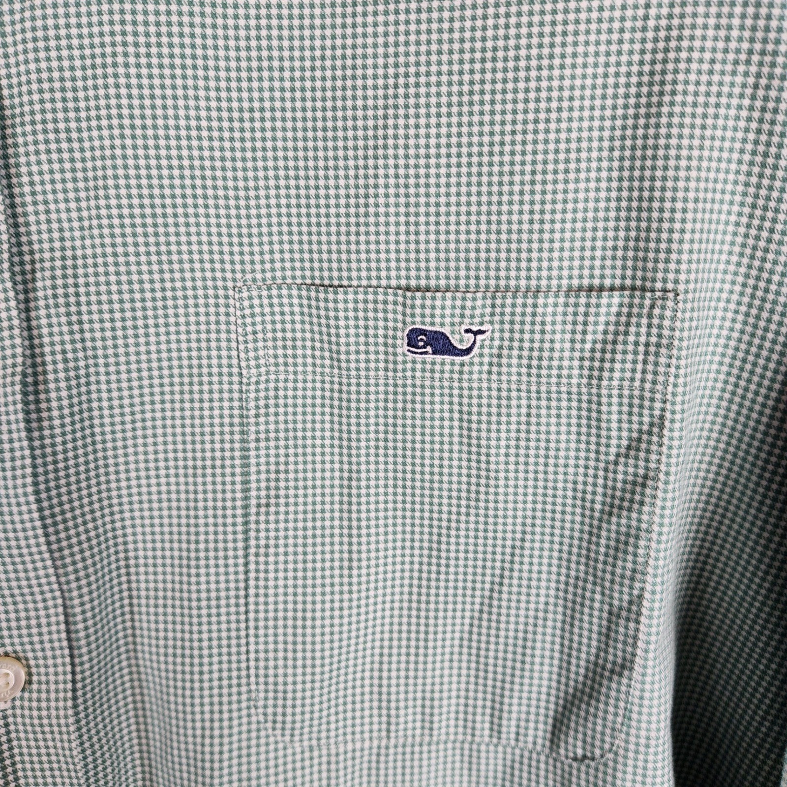 Vineyard Vines Classic Fit Tucker Shirt Mens XXL Green White Gingham Button Down