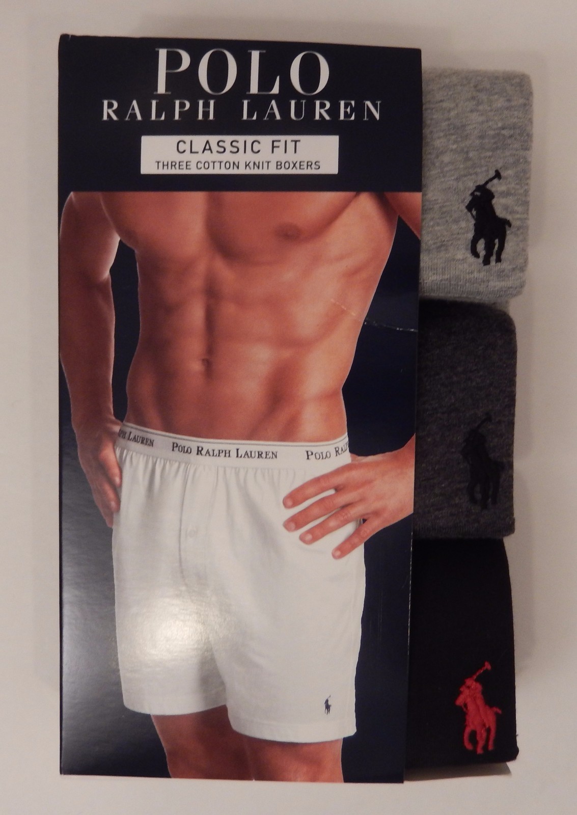 3 RALPH LAUREN POLO WHITE BLACK OR GRAY COTTON KNIT BOXER SHORTS SIZES: S M L XL
