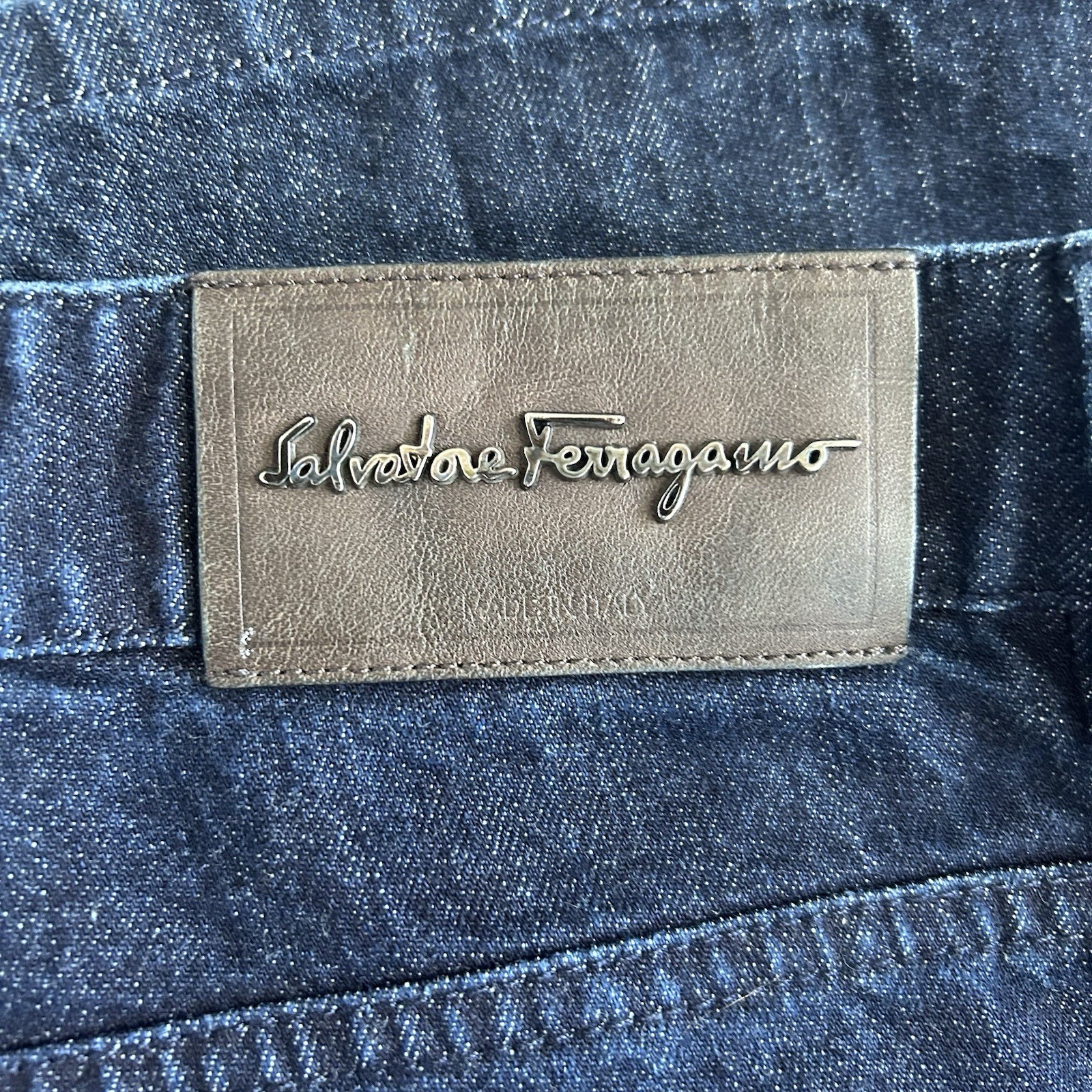 Salvatore Ferragamo Dark blue men’s denim jeans with a relaxed fit