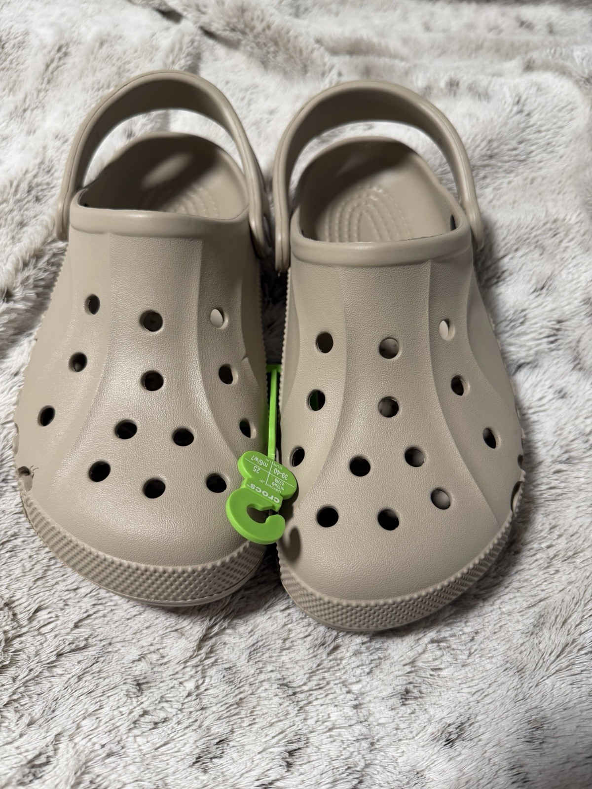 Crocs Adult Baya Clogs Cobblestone Beige Women’s US Size W/9 M/7 New With Tags