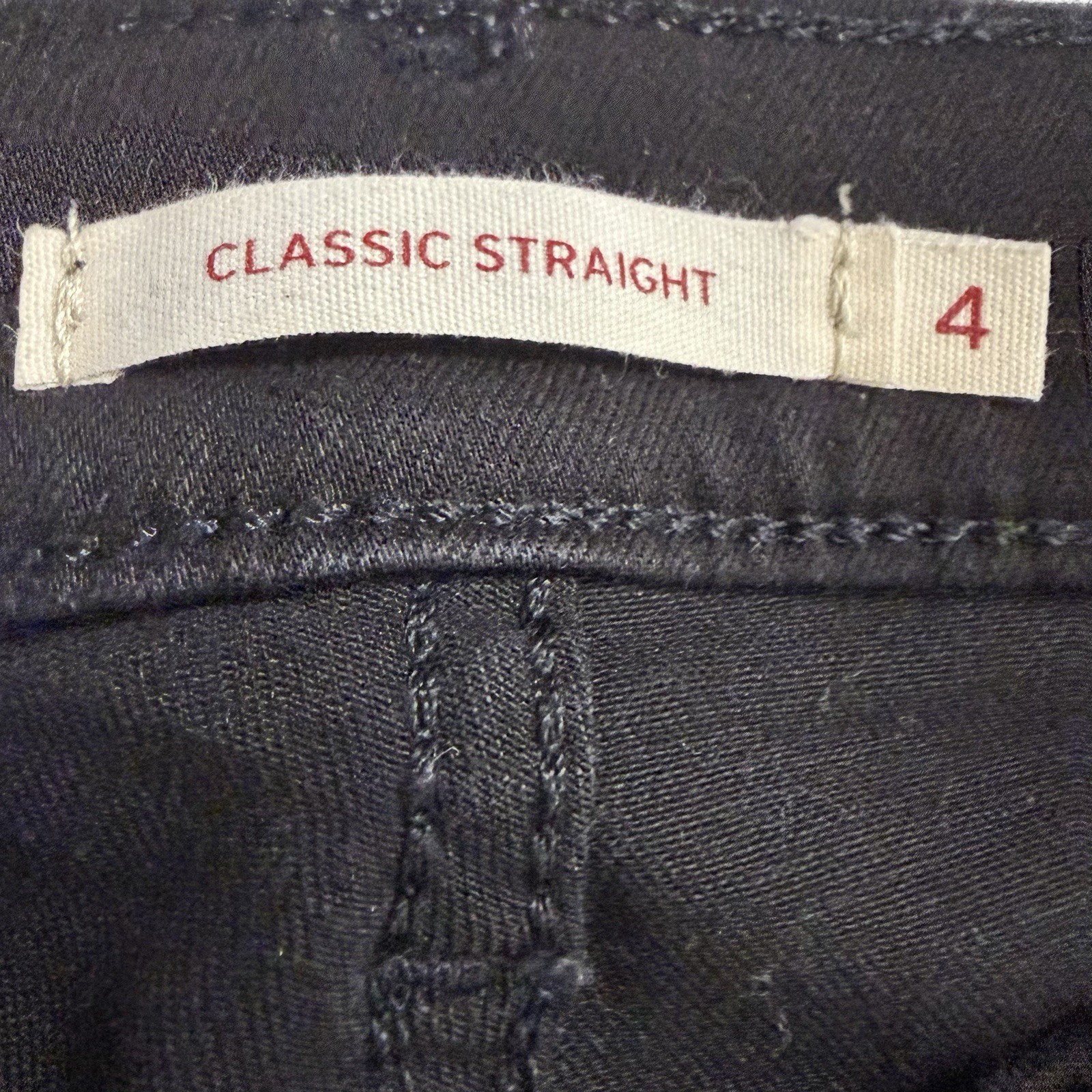 Levi’s Classic Straight Leg Black Denim Jeans High Rise Size 4
