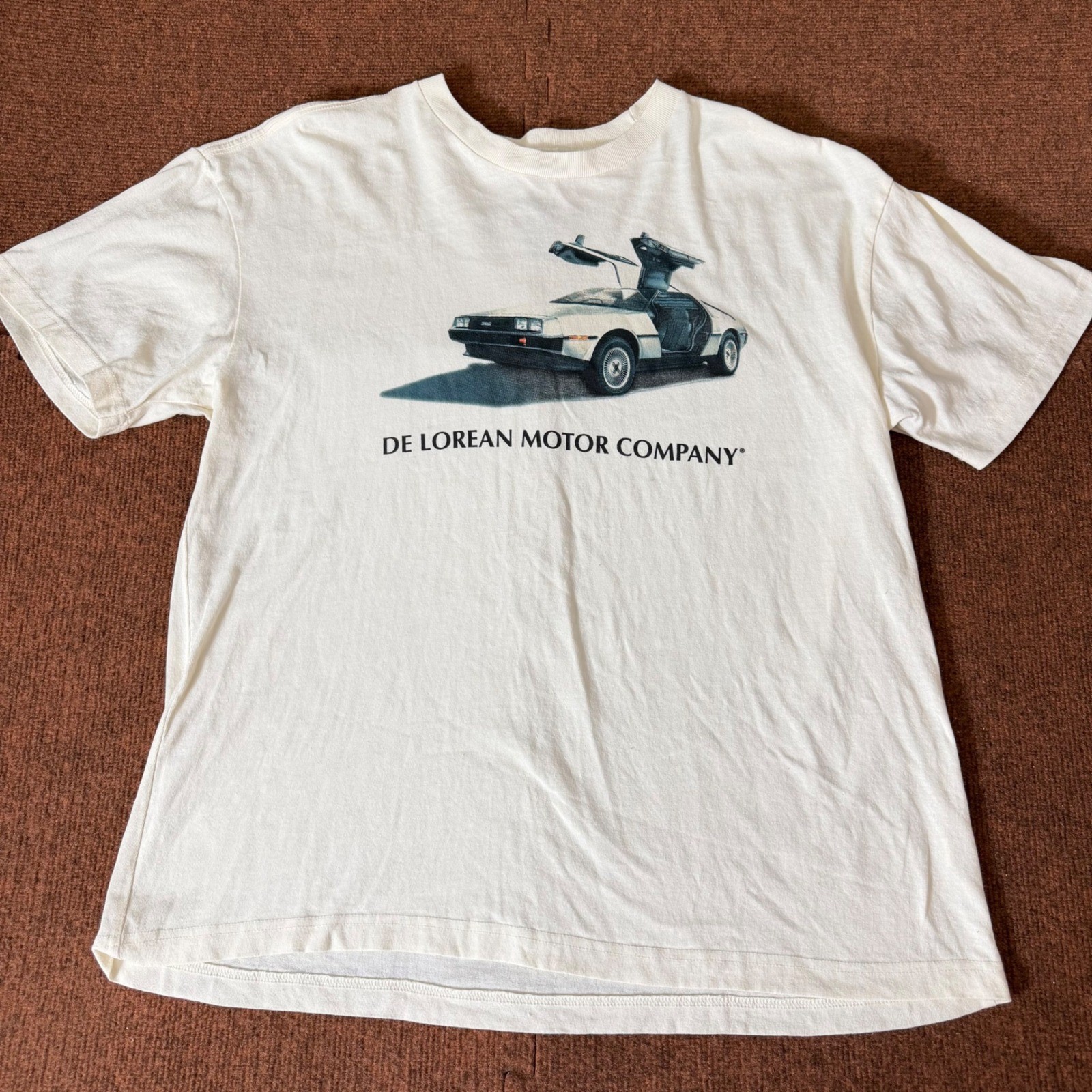 DeLorean Motor Company DMC-12 Graphic Tee Mens Medium White Cotton Shirt Mexico