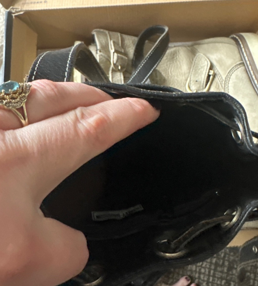Vintage Harley Davidson Women’s Black Leather Studded Bling Purse/Leather Liner