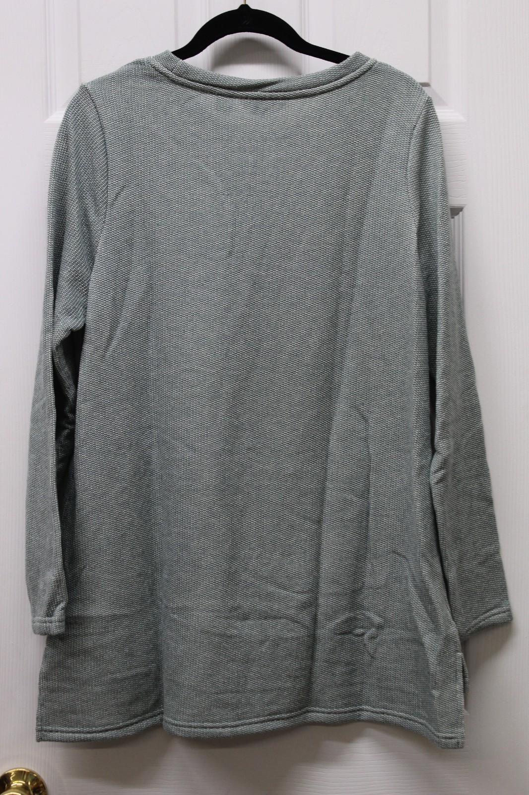 Modern Soul Novelty Knit Angled Pocket Sweatshirt-Sea Pine-Medium-NEW-A473364