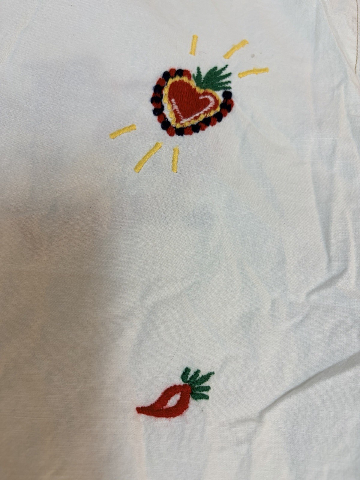 Amina Mexico Embroidered Short Sleeve Shirt White Ethnic Folk Cotton Japan