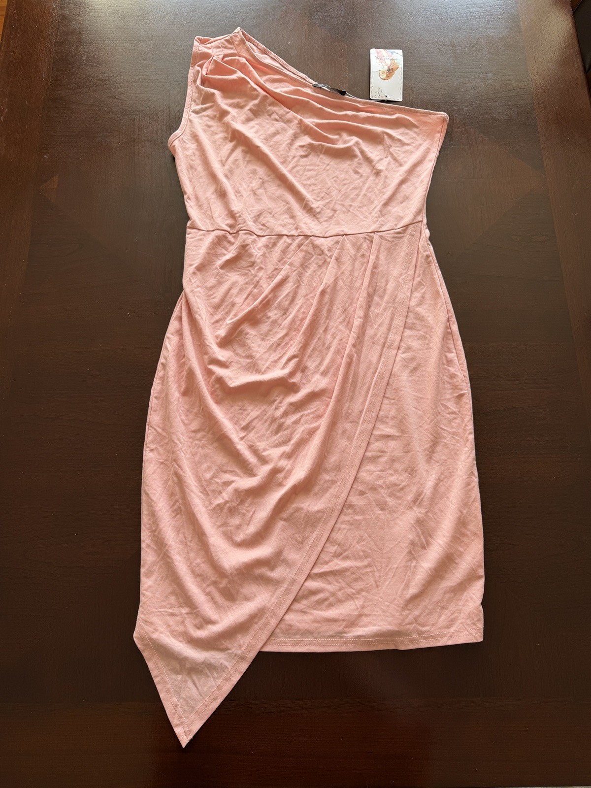 Prettygarden Women’s Pink One Shoulder Asymetrical Dress
