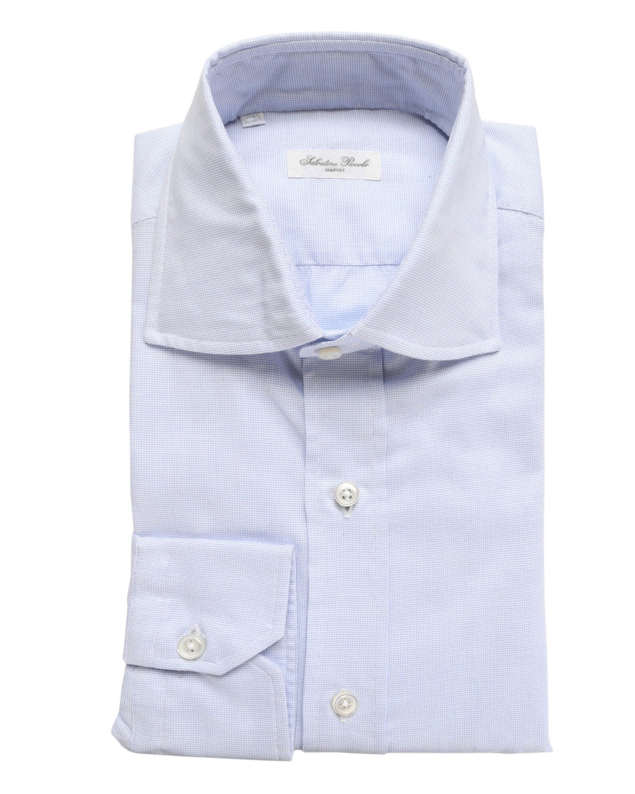 NWT SALVATORE PICCOLO DRESS SHIRT Napoli cotton handmade luxury Italy 39 15 1/2