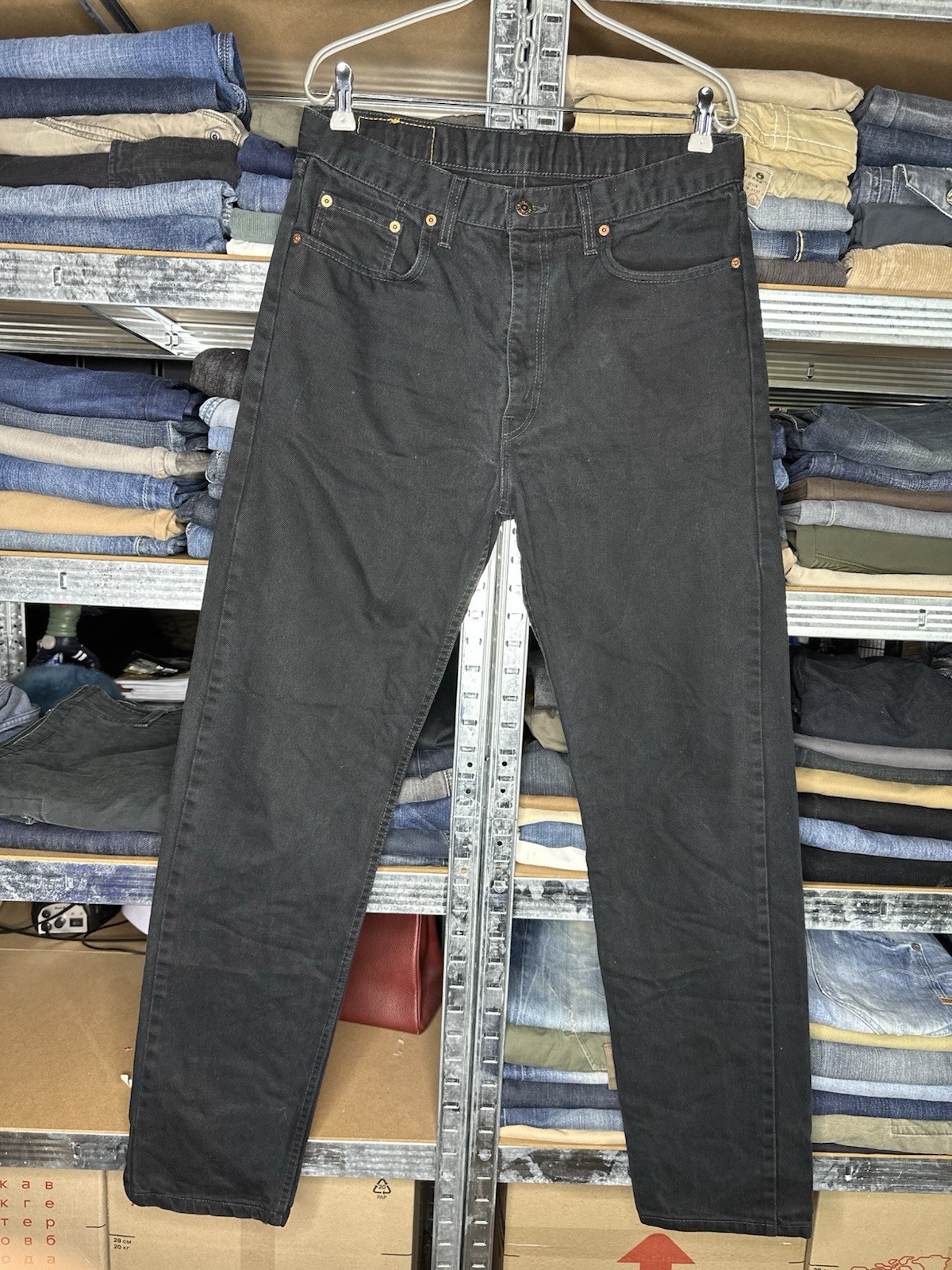 Vintage Levi’s 615 02 Orange Tab Black Denim Jeans Straight Fit W34 L34