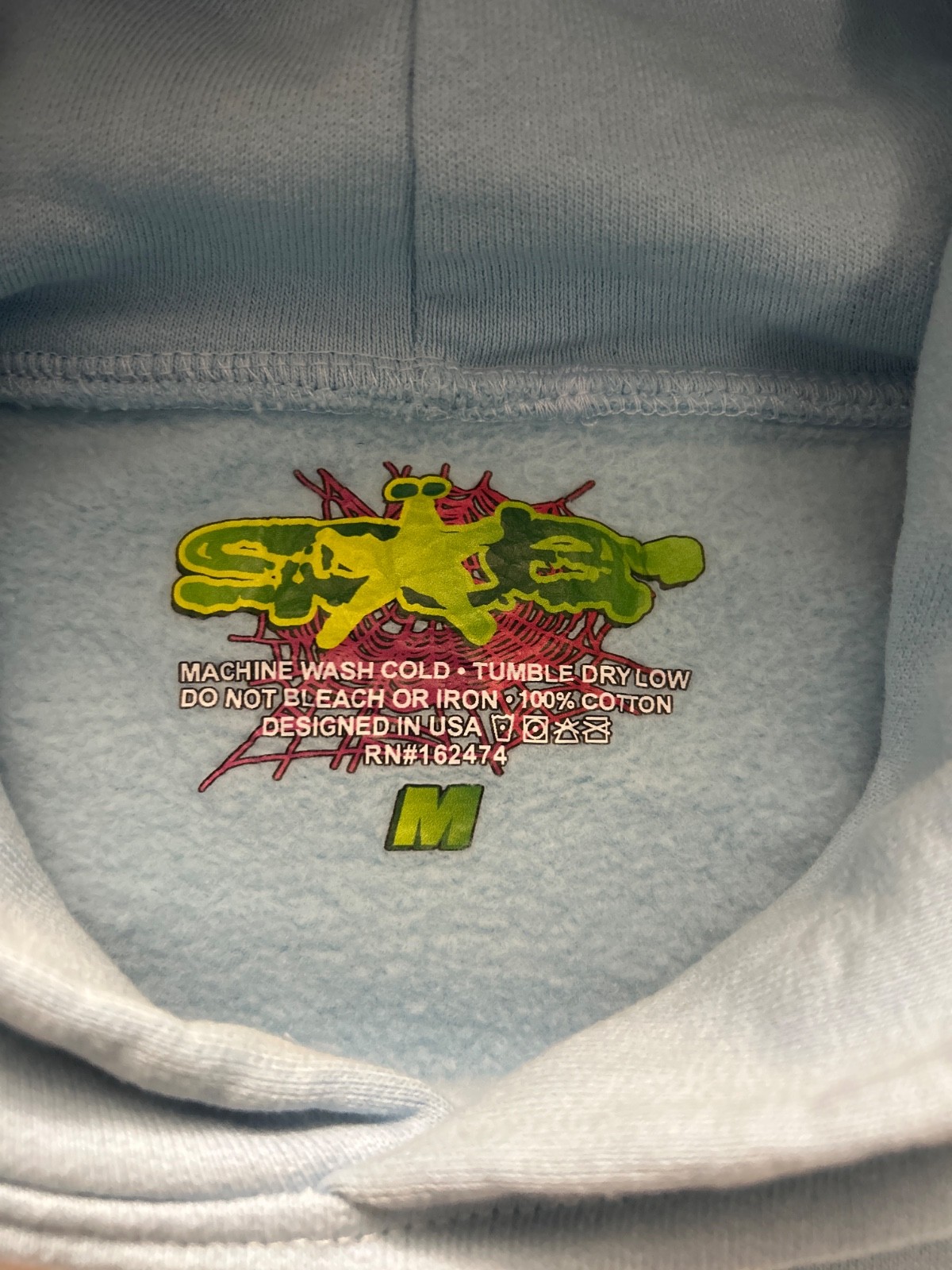 *BRAND NEW* Spider Hoodie Sky Blue Sp5der (Size Medium)