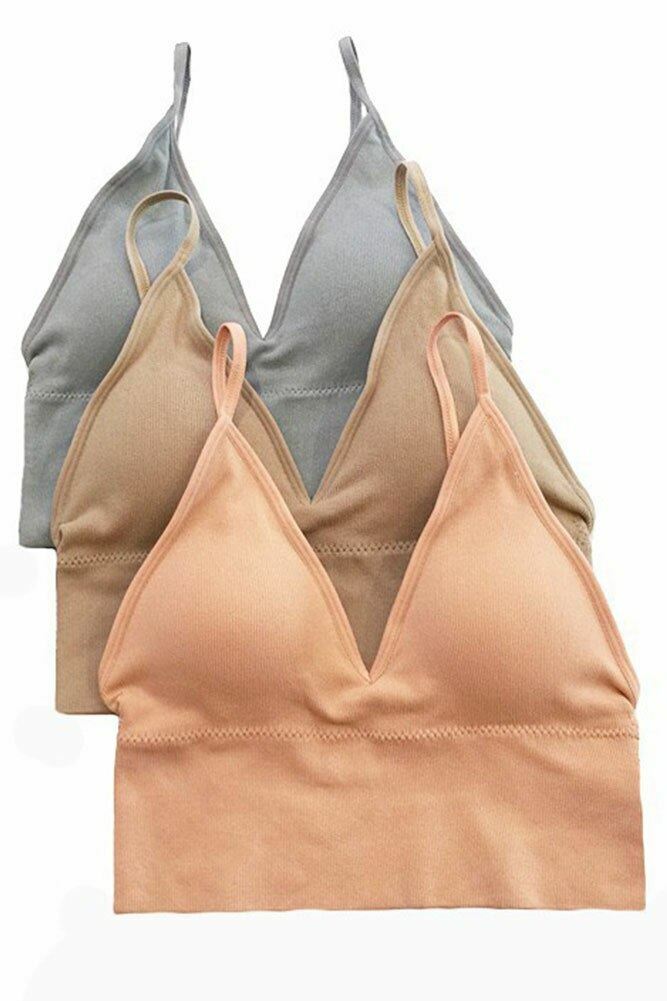 Anemone Ribbed Seamless Wireless Longline Bralette Removable Pads Bra