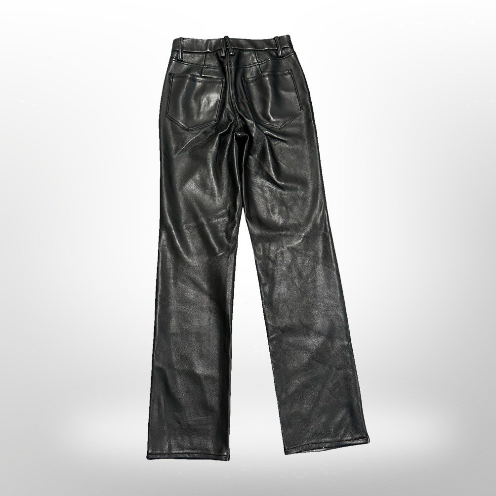 Good American Faux Leather Pants Women’s Size 4/27 Black – Moto Biker Style