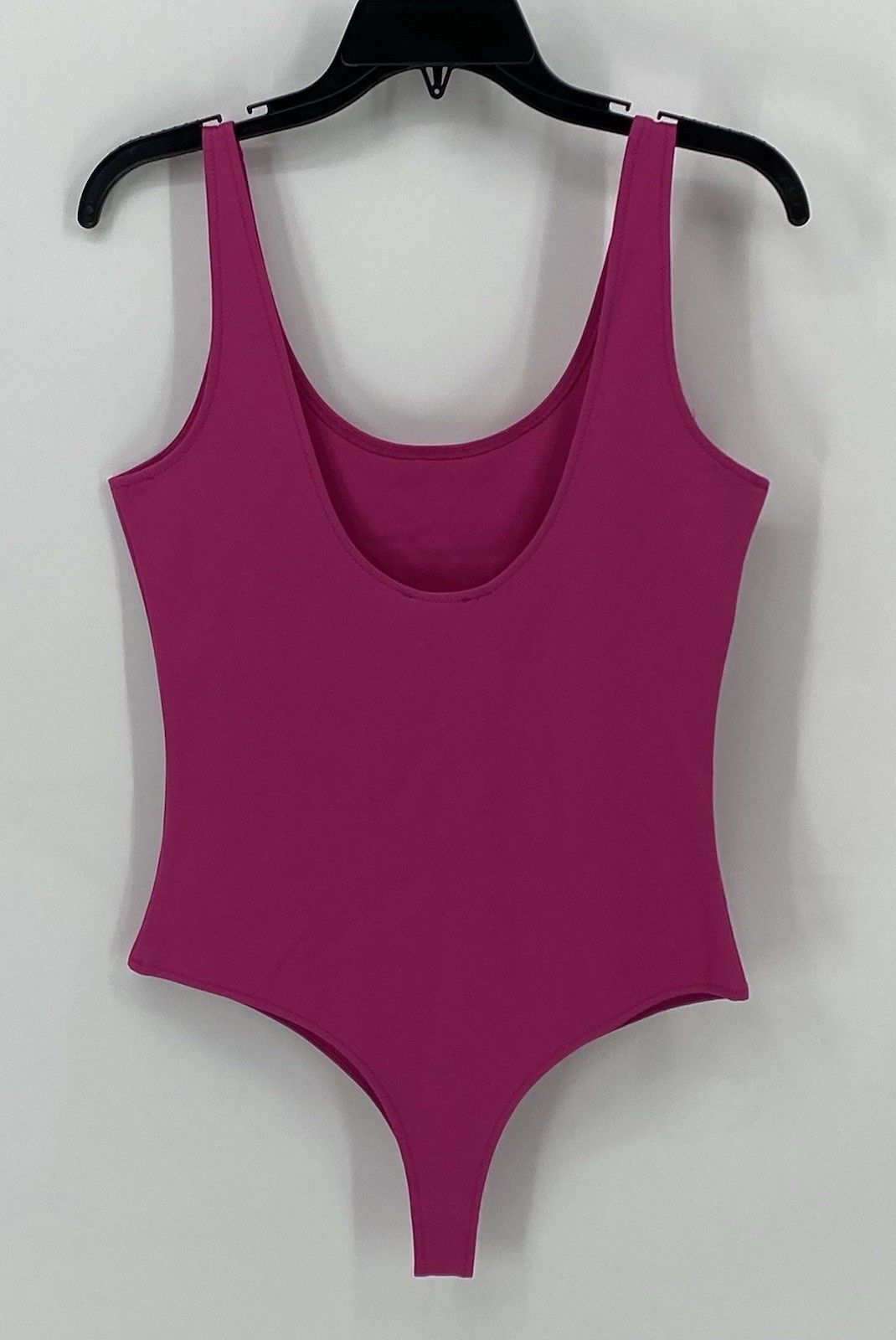 Freeme Ponte Pink Bodysuit Size Large Snaps Stretch U Shape Neckline NWT