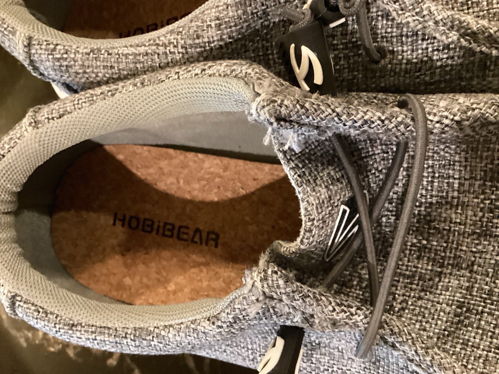 HOBIBEAR Wide Toe Barefoot Shoes Slip-on Gray Knitted Fabric Upper Mens Sz 12