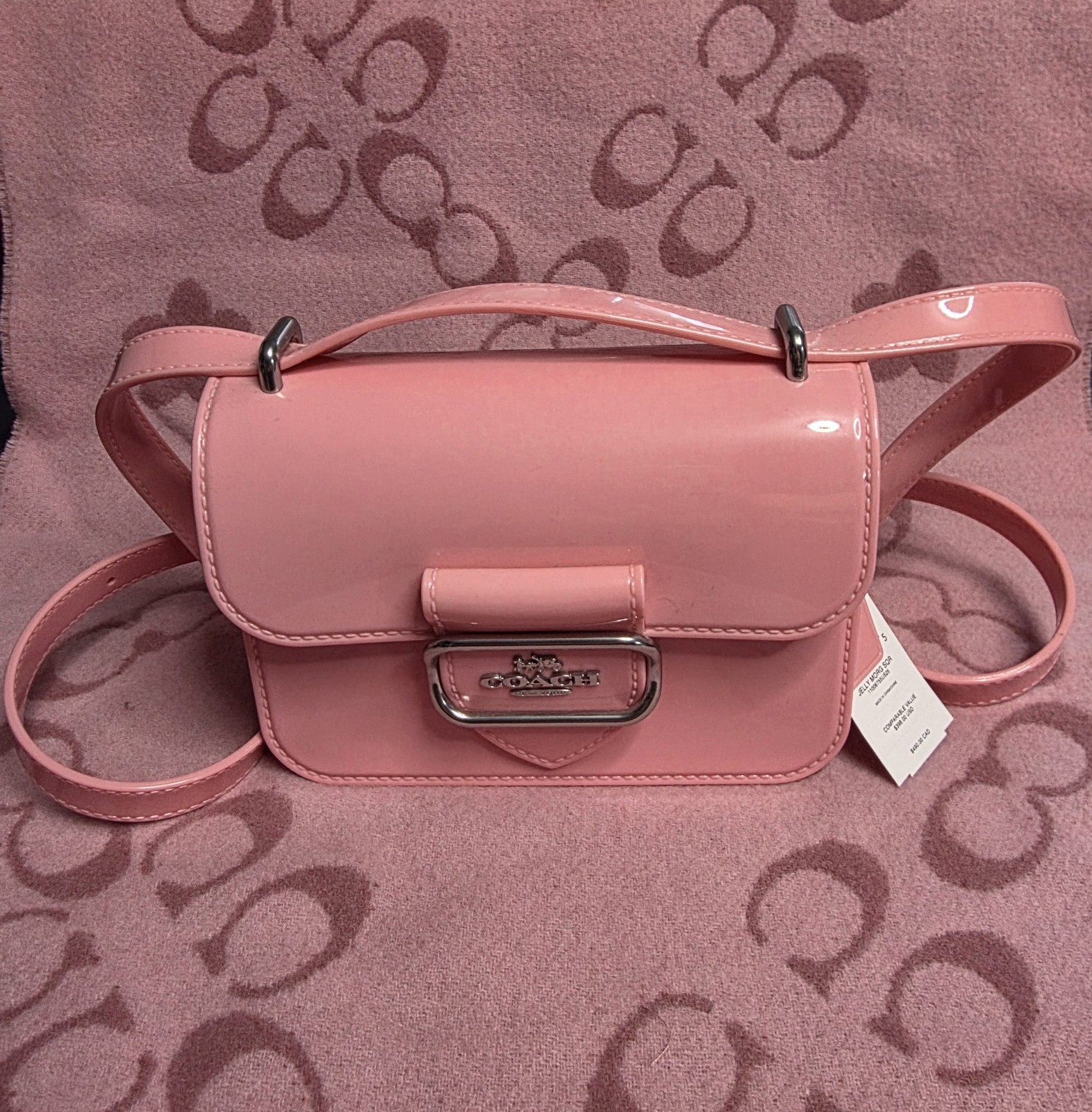 COACH CR287 Jelly Morgan Square Crossbody Bag Light Pink Nwt