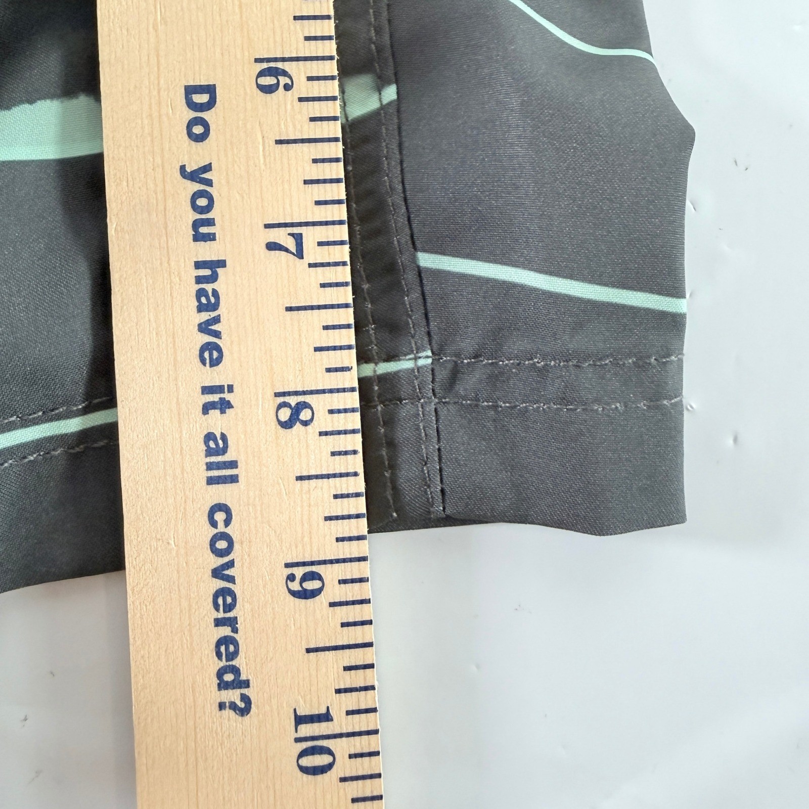 Speedo Eco Hydro Square Leg Swim Board Shorts Volcanic Ash Striped Small NWT