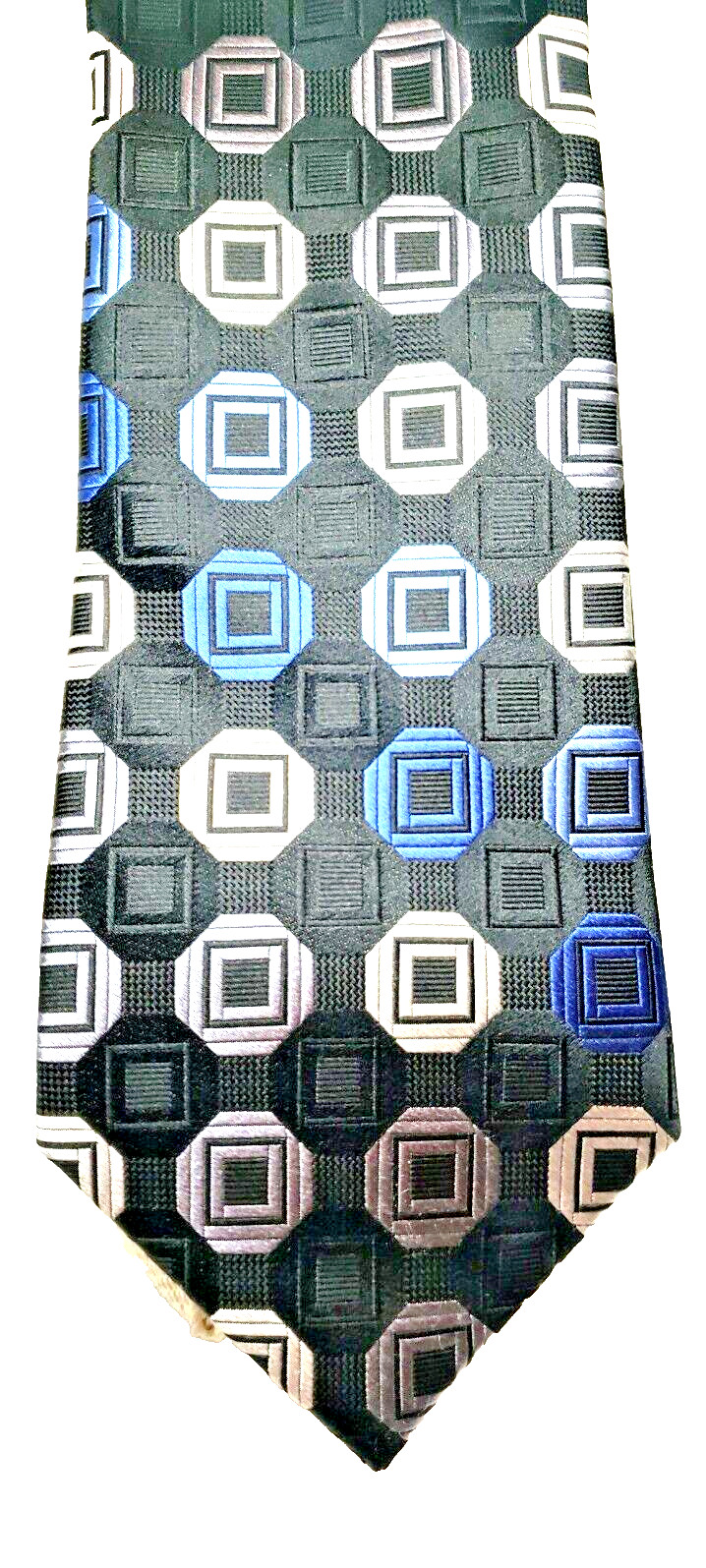 Michael Kors Silk Neck Tie Geometric Pattern Blue Black Classic 57″-60″ New Sexy