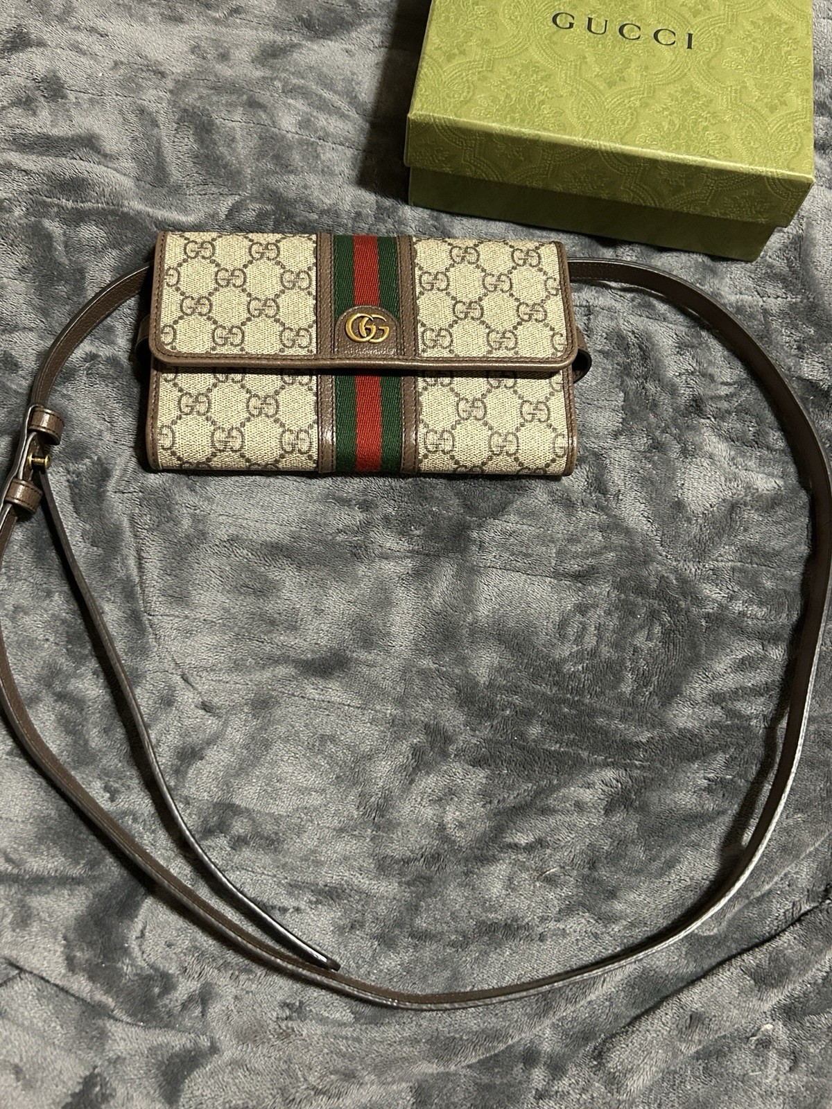 Authentic Gucci Ophidia Crossbody GG Wallet On Chain Shoulder Bag