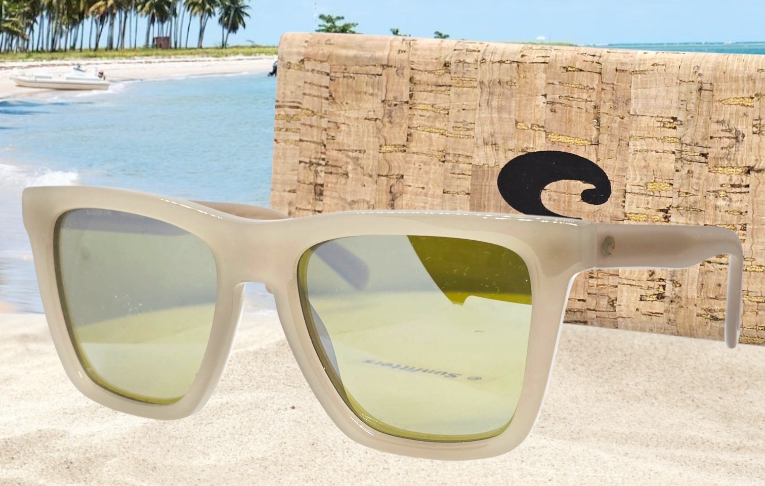 COSTA DEL MAR sea foam/sunrise silver KERAMAS polarized 580G sunglasses NEW!