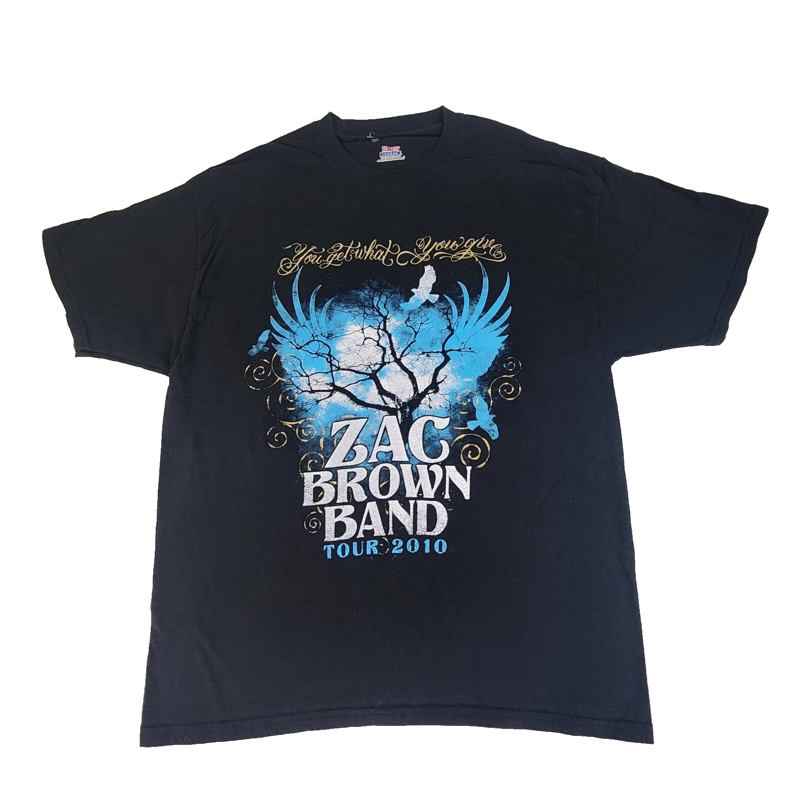 Hanes Beefy-T ZAC BROWN BAND Tour 2010 Concert Mens T-Shirt XL Music #1785