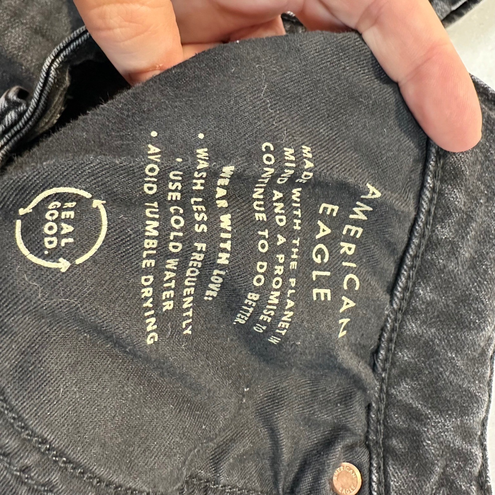 American Eagle Airflex+ Slim Jeans Mens 32×32 Faded Black Denim Pants