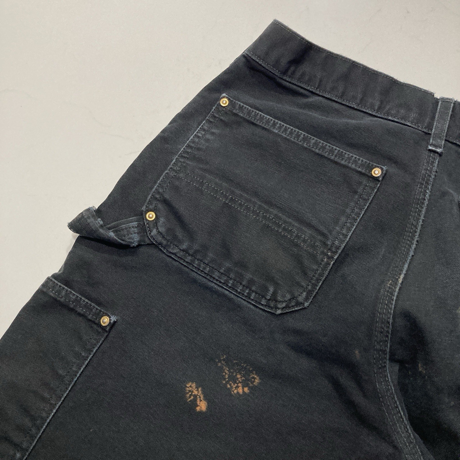 Carhartt B01 BLK Double Knee Work Pants Mens 31×32 (Fits 30×31) Distressed