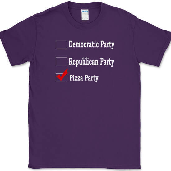 Republican Party Democrat Party Pizza Party T-Shirt Funny Political Food Tee
