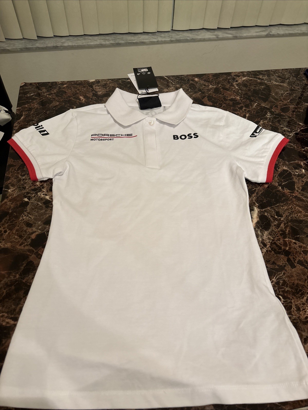 New Porsche Motorsport Polo Shirt White Women’s Eu XS US XXS WAP4310xs0p0ms