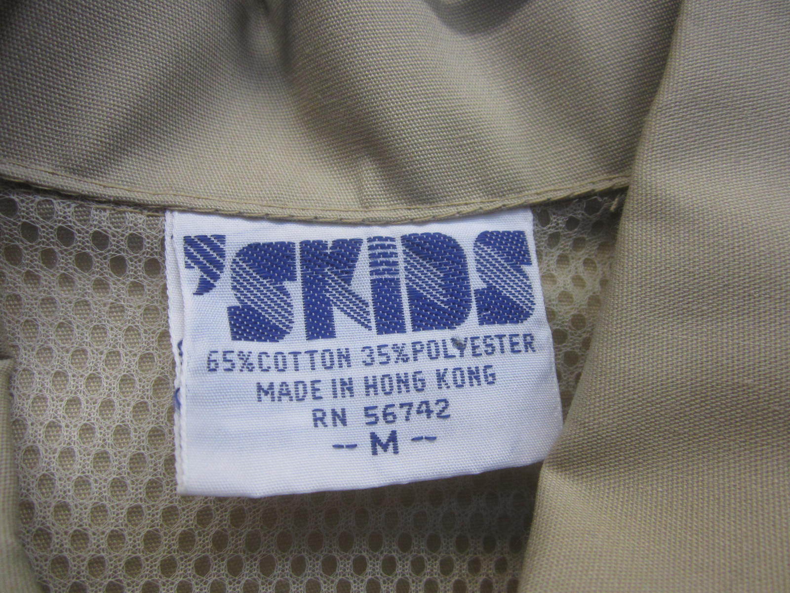 NWT Skids Drizzler Jacket windbreaker full zip beige polycotton sz M