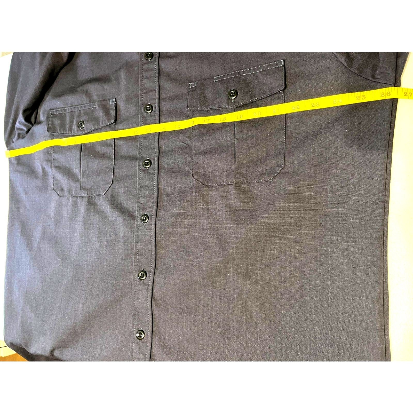 Tactical Field Shirt Rip-StopMens Blue XL PolyCotton Long Sleeve Button Front