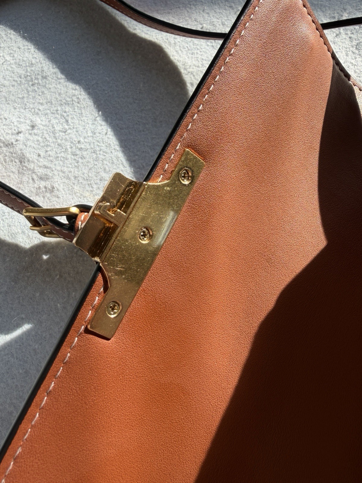 CELINE Macadam Crossbody Shoulder Bag Brown PVC & Leather Made in Italy