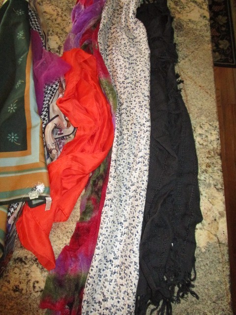25 PRINT DESIGNS SCARFS….Various colors styles prints lengths and materials