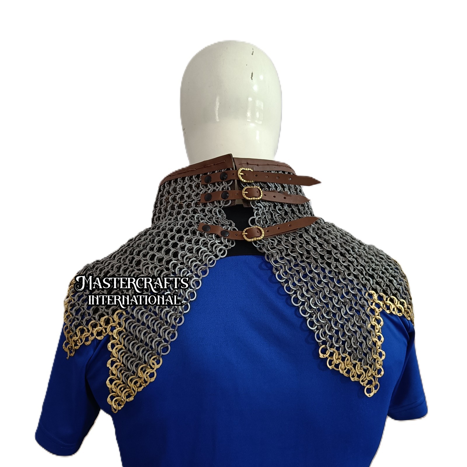 Medieval Chainmail Zig-Zag Neck Collar Mild Steel 9mm Flat Riveted Ring for LARP