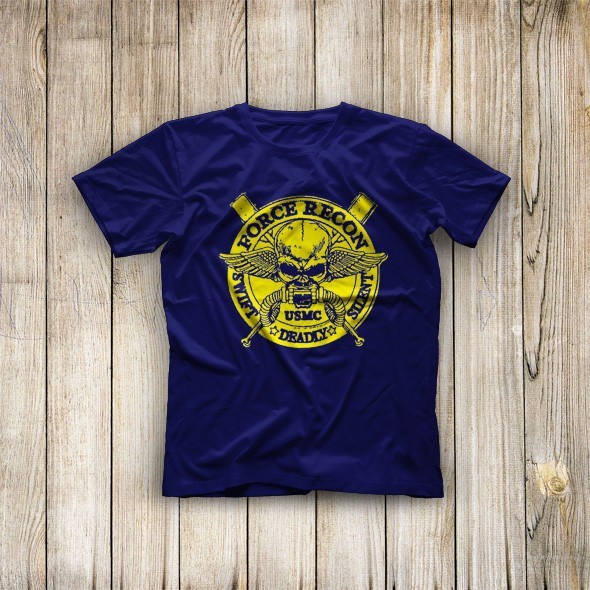 T-Shirt Logo HQ Reconnaissance USA Army Recon Forces Corps Seals Marine Military