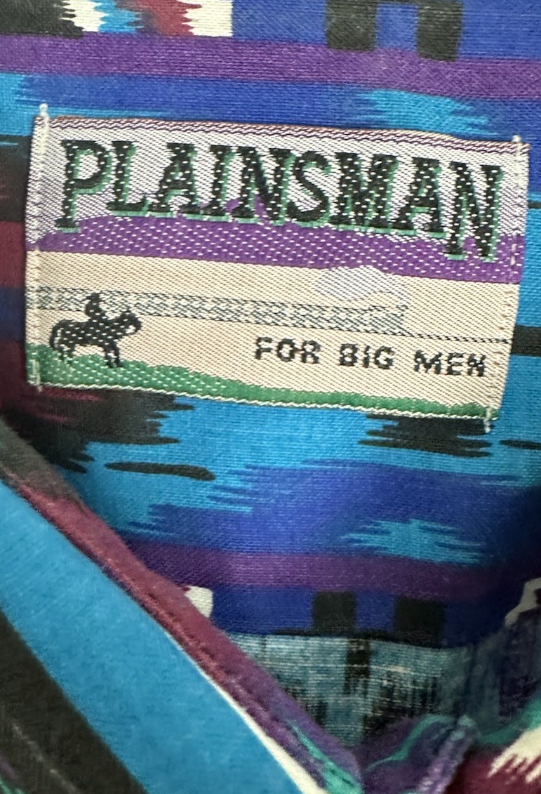Vintage Plainsman Men’s Aztec Southwestern Rodeo Shirt Size 4XL