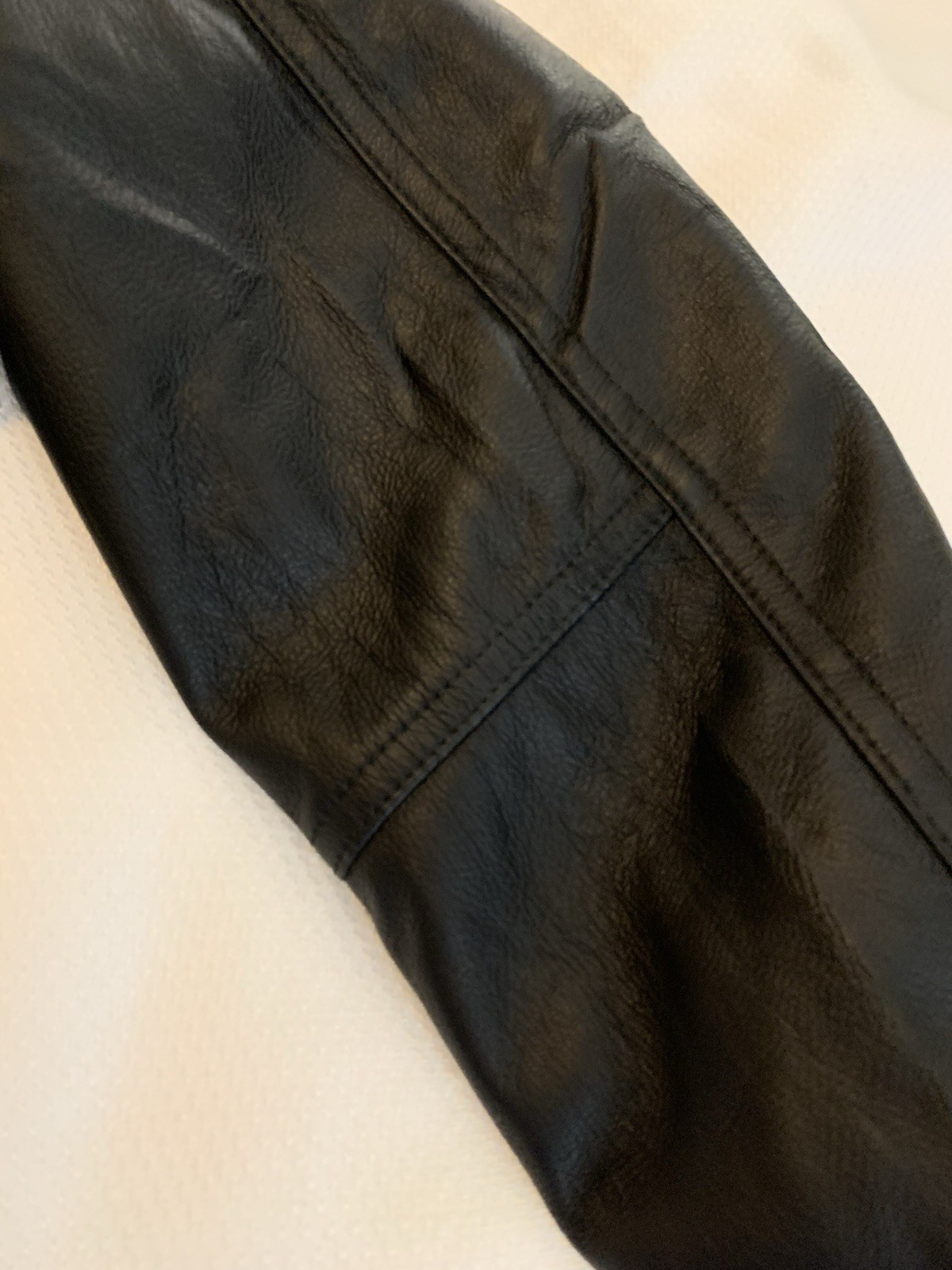 Black Rivet Faux Leather Moto Jacket Size L Lined Rock Punk Grunge Black