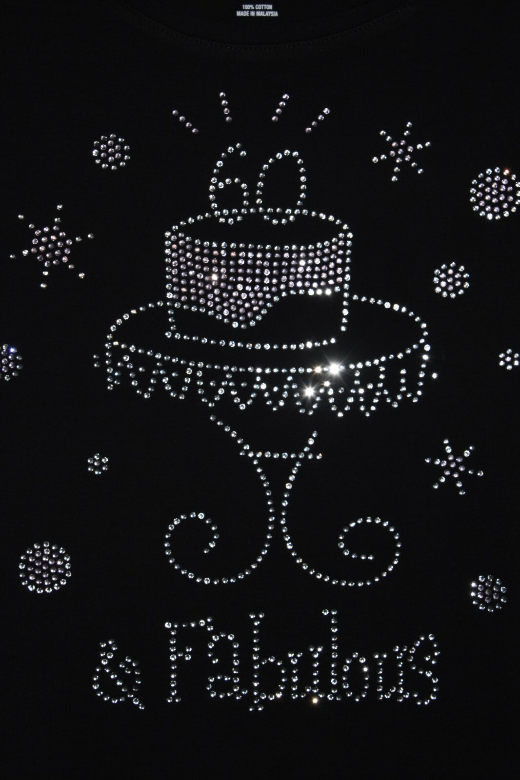 60th birthday rhinestone bling shirt size M 60 and Fabulous Birthday Cake