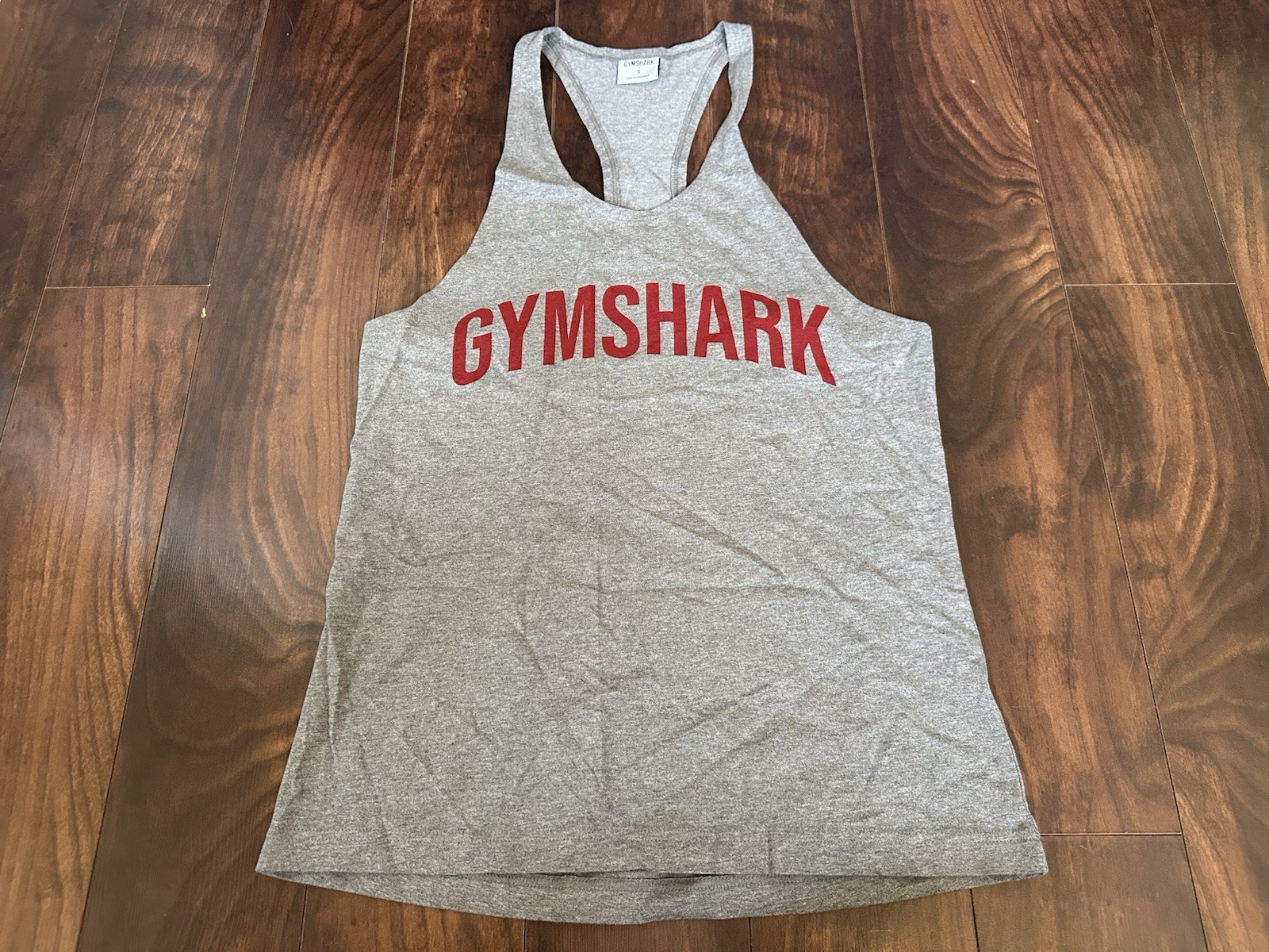 Gymshark Charcoal Core Marl Gray Athletic Power Stringer Tank Top Men’s Size S