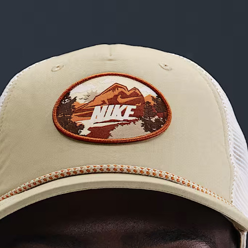 Nike Rise Cap Structured Outdoor Trucker Hat Desert Khaki Sz S M L HJ7133-253