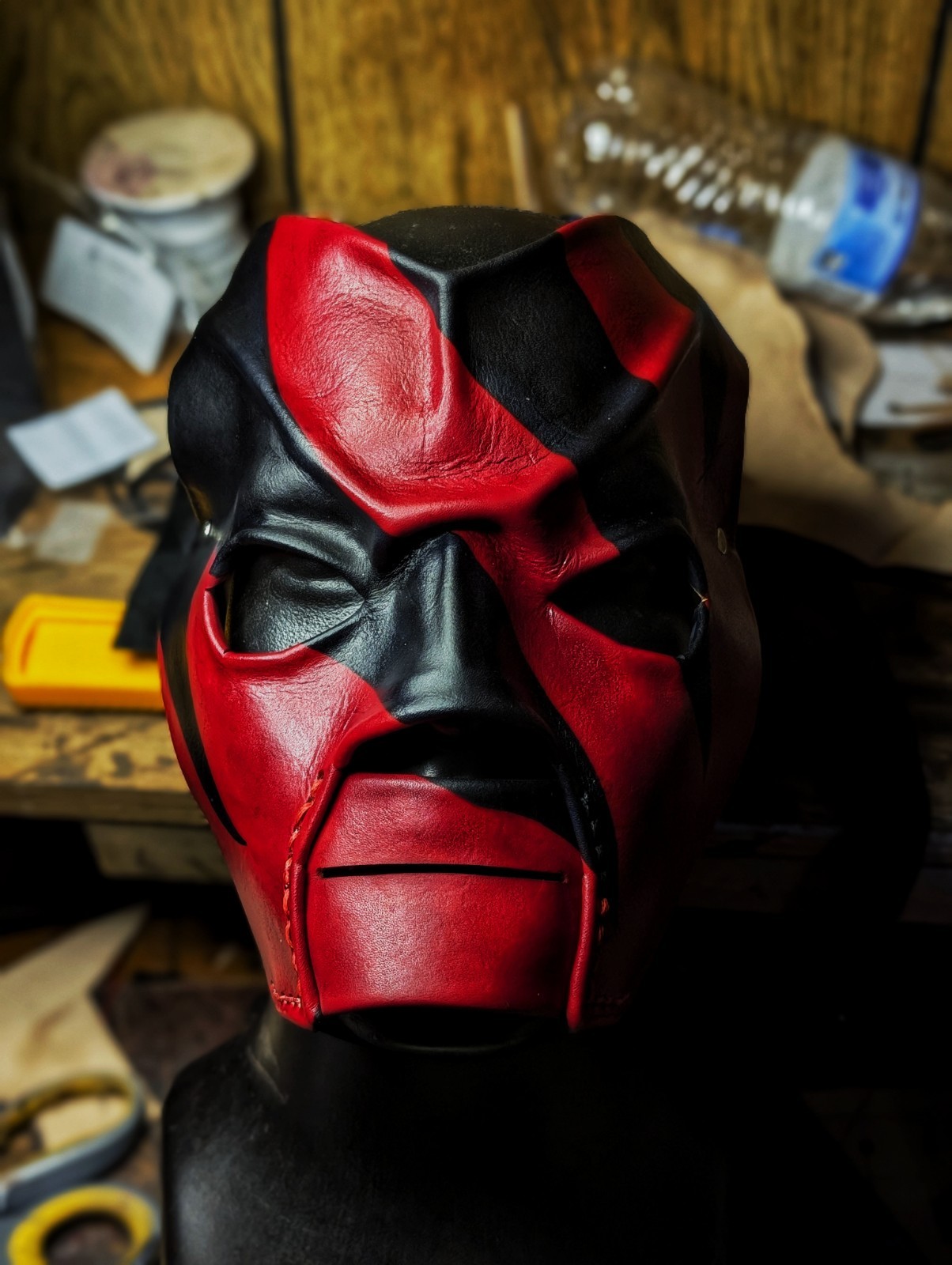 * MTO* Leather Kane 2002 “Chef Boyardee” KaneCustom Wrestling Mask Replica Wwf