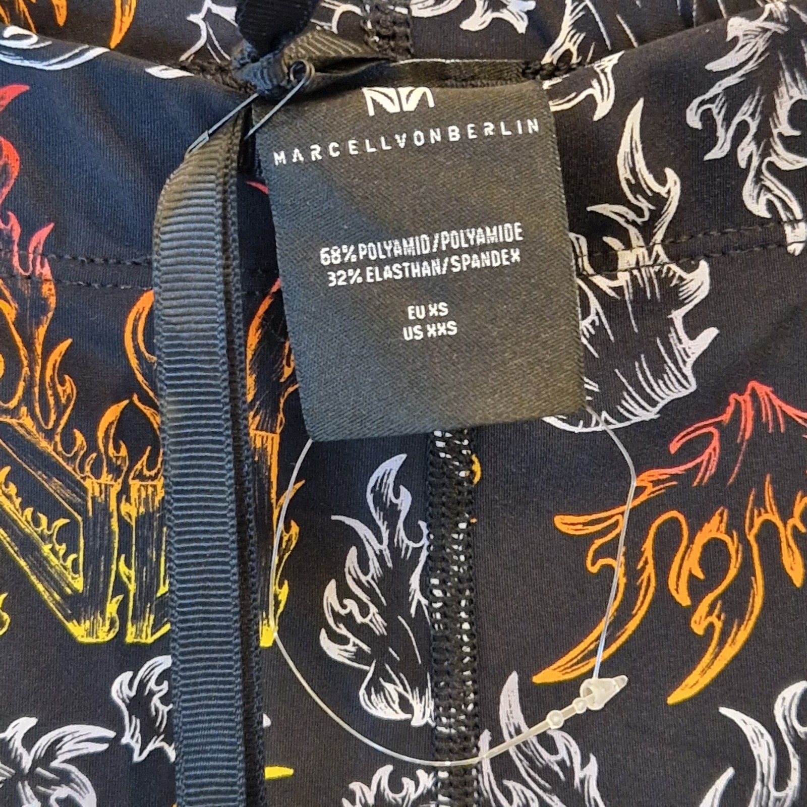MARCELL VON BERLIN Flame Print Leggings Women’s Size EU XS / US XXS NWT Black