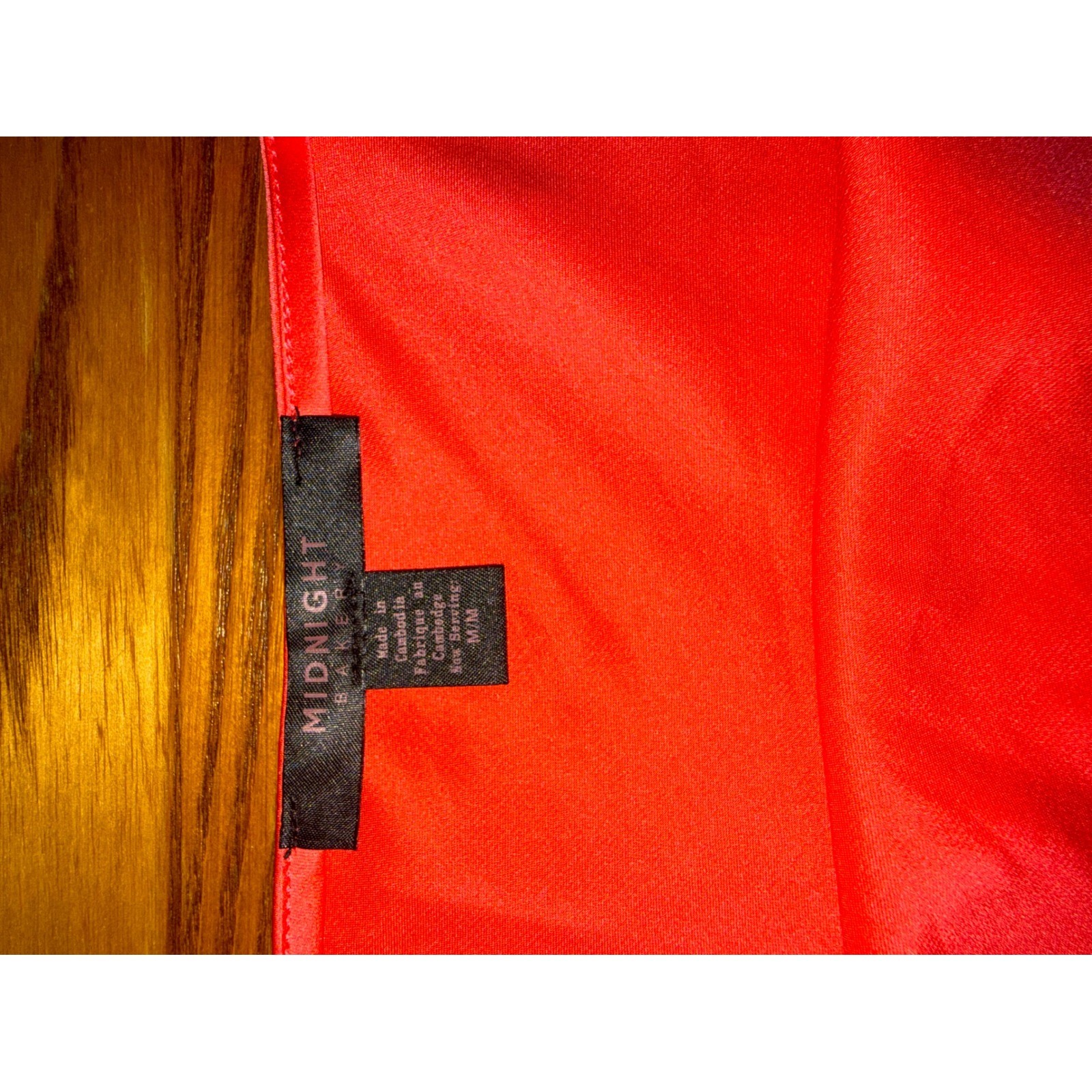 Midnight Bakery Coral Satin 2 Piece Pajama Set Camisole and Shorts Size M